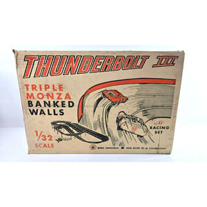 Vintage Strombecker Thunderbolt III 1/32 Slot Car Set Box for Wards BOX ONLY